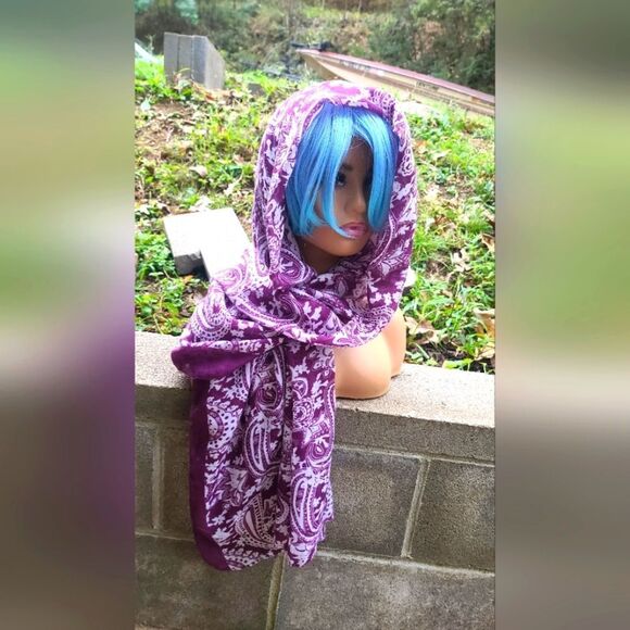 Simply Noelle Purple Paisley Large Scarf - Picture 1 of 7